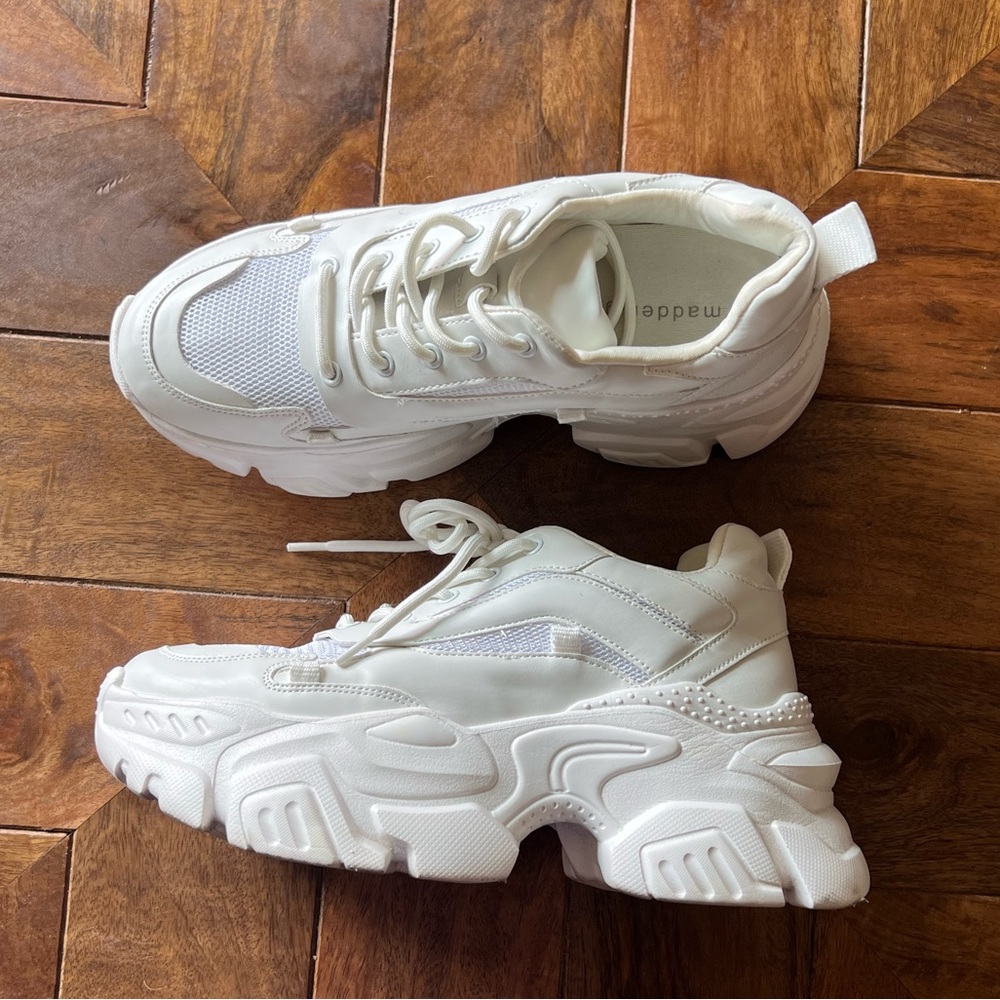 Chunky white sneakers